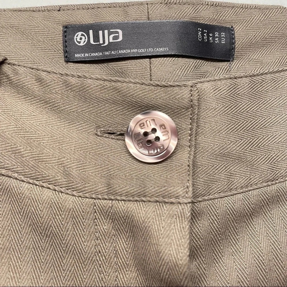 Women's LIJA Gray Tan Golf Pants Size 2 Made in Canada - Picture 2 of 8